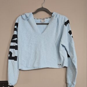 PINK Victoria's Secret Sky Blue V-Neck Sweatshirt